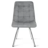 Set 4 scaune bucatarie/living, Artool, Cieza, catifea gri deschis, picioare metal argintiu, 49x60x87 cm