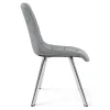 Set 4 scaune bucatarie/living, Artool, Cieza, catifea gri deschis, picioare metal argintiu, 49x60x87 cm