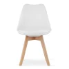 Set 4 scaune bucatarie/living, Artool, Mark, PP alb, picioare lemn natur, 49x43x82 cm