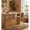 Set 2 scaune de bucatarie/bar, Artool, Pozza, catifea maro, picioare metal auriu, 43x49x102 cm
