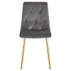Set 4 scaune bucatarie/living, Artool, Libra, catifea gri inchis, picioare metal auriu, 45x54x86.5 cm