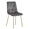 Set 4 scaune bucatarie/living, Artool, Libra, catifea gri inchis, picioare metal auriu, 45x54x86.5 cm