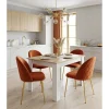 Set 4 scaune bucatarie/living, Artool, Inca, catifea aramie, picioare metal auriu, 49x55x78 cm