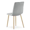 Set 4 scaune bucatarie/living, Artool, Libra, catifea gri deschis, picioare metal natur, 45x54x86.5 cm