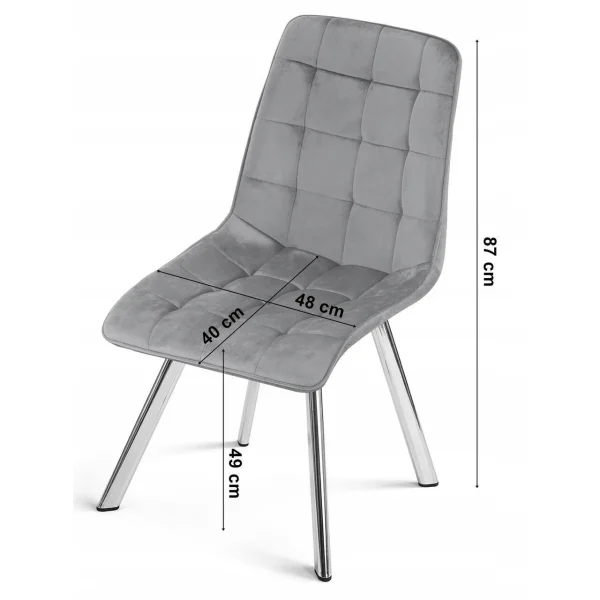 Set 4 scaune bucatarie/living, Artool, Cieza, catifea verde, picioare metal auriu, 49x60x87 cm