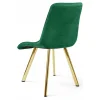 Set 4 scaune bucatarie/living, Artool, Cieza, catifea verde, picioare metal auriu, 49x60x87 cm