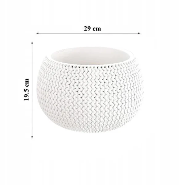 Ghiveci decorativ pentru flori, rotund, alb, 29x19.5 cm, Splofy Bowl