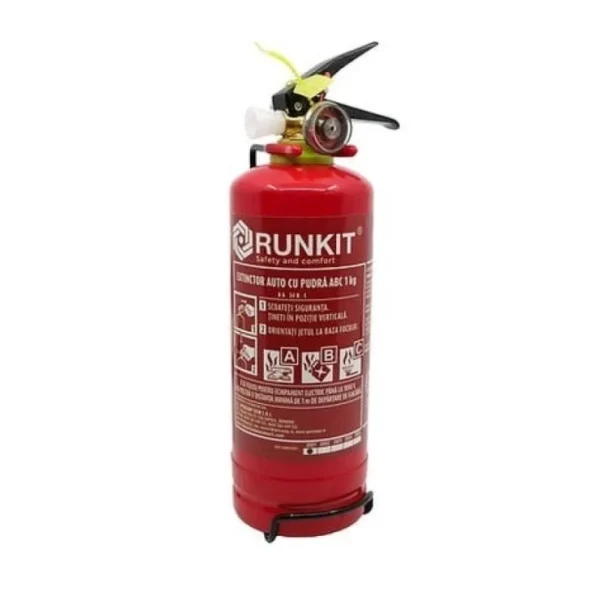 Kit 6 piese "Siguranta Rutiera" compus din Stingator, Trusa Medicala, Triunghi Reflectorizant, Vesta Reflectorizanta si Geanta de depozitare