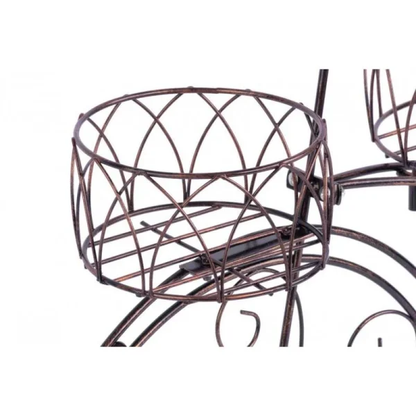 Suport metalic pentru flori, model bicicleta vintage, 3 ghivece, 60x21x42 cm, Strend Pro