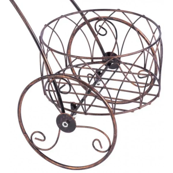 Suport metalic pentru flori, model bicicleta vintage, 3 ghivece, 60x21x42 cm, Strend Pro