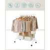 Suport mobil cu roti pentru haine, Artool, cu raft incaltaminte, otel, alb, max 100 kg, 103.5x52.5x155 cm