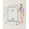Suport mobil cu roti pentru haine, Artool, cu raft incaltaminte, otel, argintiu, max 100 kg, 103.5x52.5x155 cm