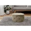 Taburet, rotund, cu spatiu depozitare, catifea, bej, max 80 kg, 55x30 cm, Alia, Akord