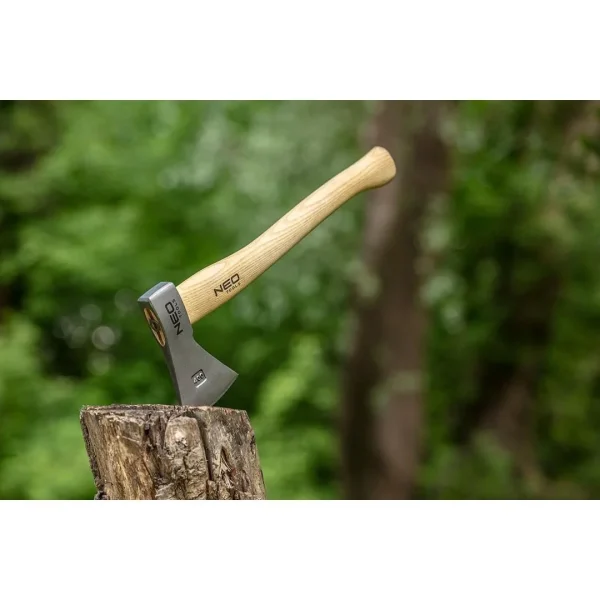 Topor, coada lemn, cu teaca din piele, model Survival, 400 g, NEO