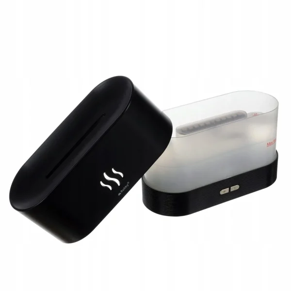 Umidificator cu difuzor de aroma, Ruhhy, 3 in 1, LED cu efect flacara, 6.5 W, 180 ml, 17x9.8x7.2 cm