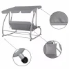 Balansoar gradina, Springos, Venezia, 3 locuri, gri, 190x125x163 cm, functie pat, max 280 kg