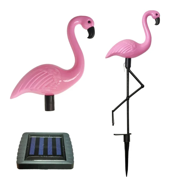 Set 3 x Lampa Solara estetica exterioara de gradina model "Flamingo"