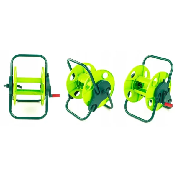 Tambur, rola, pentru furtun gradina, 1/2"-45 m, 3/4"-15 m, Verto 