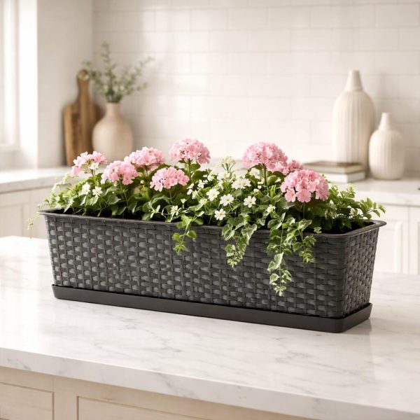 Set 4 jardiniere decorative, maro, 68.5×17.3×15 cm, Ratolla Case P