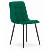 Set 4 scaune bucatarie/living, Artool, Kara, catifea verde, picioare metal negru, 44.5×50.5×87 cm