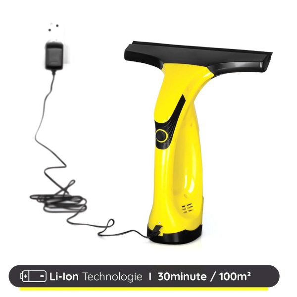 Aspirator de geamuri si oglinzi, electric, stergator fara fir cu acumulator 200 mAh, 280 ml, laveta microfibra