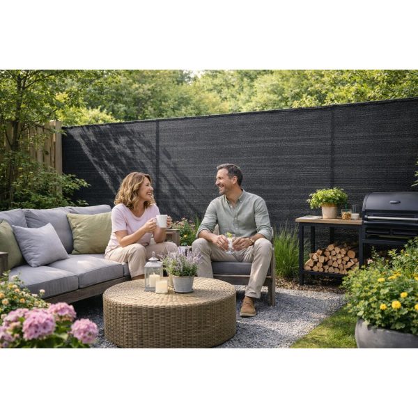 Plasa de umbrire, HDPE, 150 g/mp, grad de umbrire 90%, antracit, 2x10 m