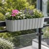 Set 4 jardiniere decorative cu suport de plastic, gri, 4.9 L, 38.3×21.2×13 cm, Boardee Hook