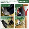 Harlet, cazma, ascutit, cu margini zimtate, coada lemn, 22x30x115 cm, Strend Pro Premium RedShark
