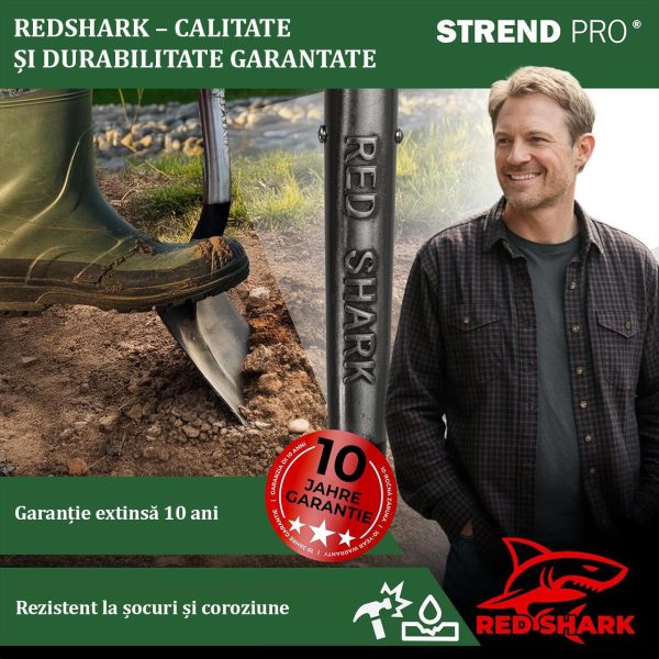 Harlet, cazma, ingust, cu varf zimtat, coada lemn, 12.5x40x128 cm, Strend Pro Premium RedShark