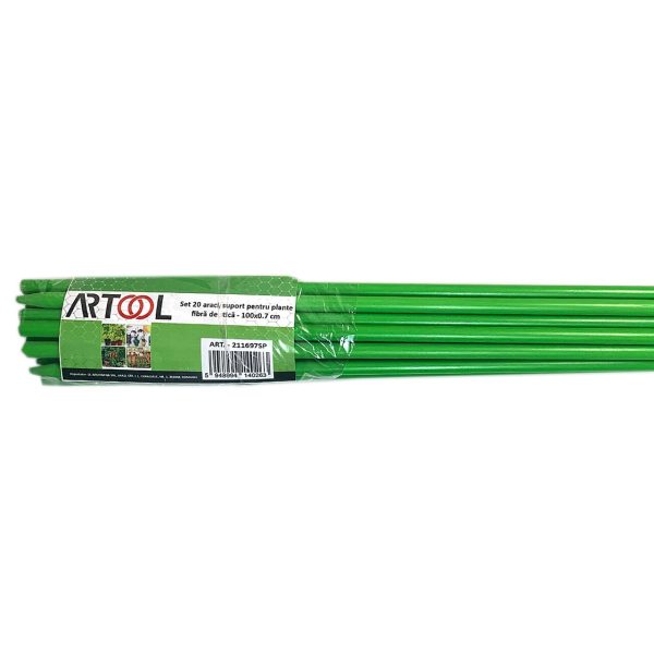 Set 20 suporti/araci pentru plante, legume, fibra de sticla, 100x.0.7 cm, Artool