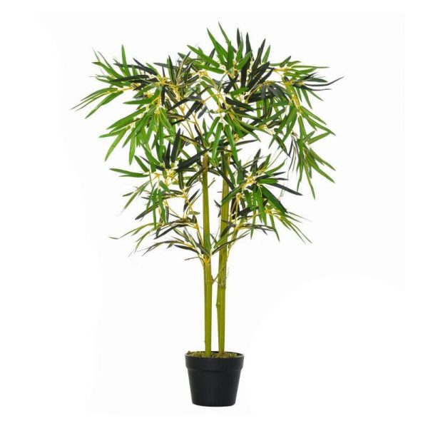 Planta artificiala, bambus cu ghiveci, verde, 16×120 cm