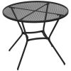 Masa gradina/terasa/balcon pentru exterior, rotunda, metalica, negru, 91×71.5 cm