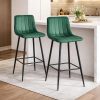 Scaun de bucatarie/bar, Artool, Pozza, catifea verde, picioare metal negru, 43x35x104 cm
