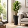 Ghiveci decorativ de flori, Prosperplast, Matuba Slim, rotund, inalt, 55 cm, antracit