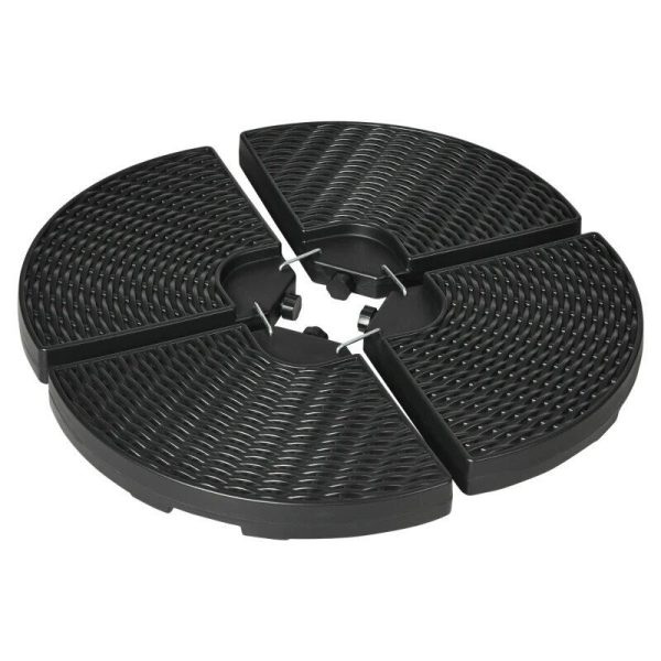 Suport pentru umbrela cu articulatie tip banana, set 4 elemente, HDPE, negru, 100×8 cm