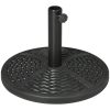 Suport pentru umbrela 38-48 mm, rotund, HDPE, imitatie ratan, negru, 45×33 cm