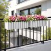 Set 2 jardiniere decorative cu suport metalic, sistem irigare,​​​​​​​ alb, 58x18x16.2 cm, Boardee Fencycase W