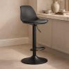 Set 2 scaune de bucatarie/bar, Artool, Hoga, rotativ, PP negru, picior metal negru, 38x40x81-102 cm