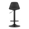 Set 2 scaune de bucatarie/bar, Artool, Hoga, rotativ, PP negru, picior metal negru, 38x40x81-102 cm