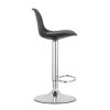Set 2 scaune de bucatarie/bar, Artool, Hoga, rotativ, PP negru, picior metal argintiu, 38x40x81-102 cm