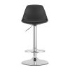 Set 2 scaune de bucatarie/bar, Artool, Hoga, rotativ, PP negru, picior metal argintiu, 38x40x81-102 cm