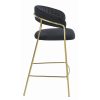 Scaun de bucatarie/bar, Artool, Badia, catifea neagra, picioare metal auriu, 46x45x94 cm