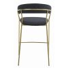 Scaun de bucatarie/bar, Artool, Badia, catifea neagra, picioare metal auriu, 46x45x94 cm