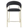 Scaun de bucatarie/bar, Artool, Badia, catifea neagra, picioare metal auriu, 46x45x94 cm