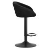 Set 2 scaune de bucatarie/bar, Artool, East, rotativ, catifea neagra, picior metal negru, 53x46x81-103 cm