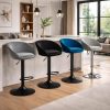 Set 2 scaune de bucatarie/bar, Artool, East, rotativ, catifea neagra, picior metal argintiu, 53x46x81-103 cm