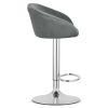 Set 2 scaune de bucatarie/bar, Artool, East, rotativ, catifea gri, picior metal argintiu, 53x46x81-103 cm