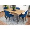 Set 4 scaune bucatarie/living, Artool, Kara, catifea bleumarin, picioare metal negru, 44.5×50.5×87 cm