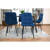 Set 4 scaune bucatarie/living, Artool, Kara, catifea bleumarin, picioare metal negru, 44.5×50.5×87 cm