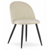 Set 4 scaune bucatarie/living, Artool, Bello, catifea bej, picioare metal negru, 46×42.5×76.5 cm